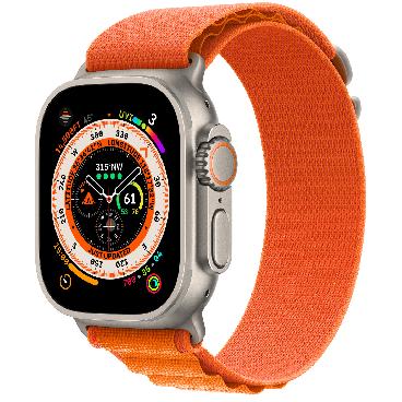 Apple Watch Ultra 49 мм c оранжевым альпийским браслетом
