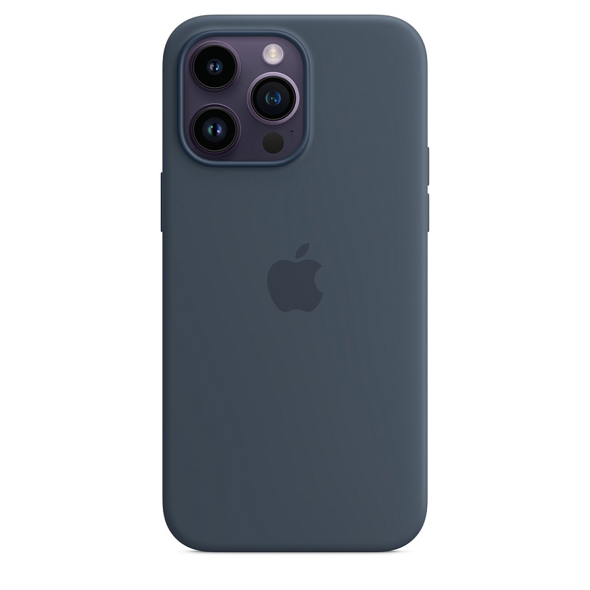 Силиконовый чехол Apple для iPhone 14 Pro Max синего цвета