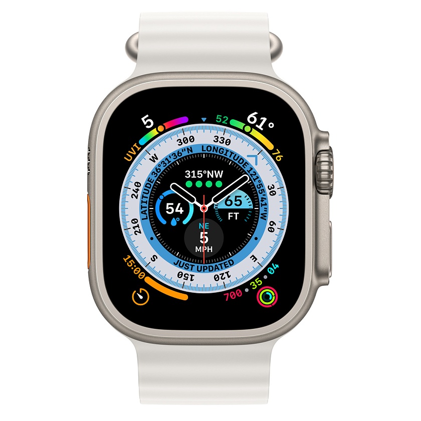 Apple Watch Ultra 49 мм c белым дайверским ремешком