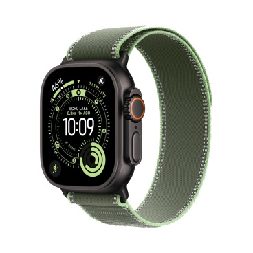 Apple Watch Ultra 3 Black Titanium c ремешком Trail зеленого цвета