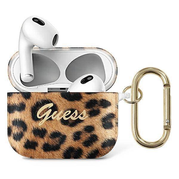 Чехол Guess Leopard Collection Gold для AirPods 3