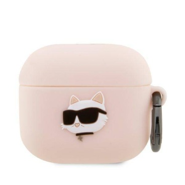 Чехол Karl Lagerfeld Silicone Choupette Head 3D light Pink для AirPods 3