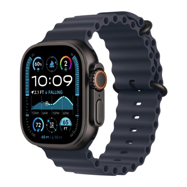 Apple Watch Ultra Black Titanium c ремешком Ocean синего цвета