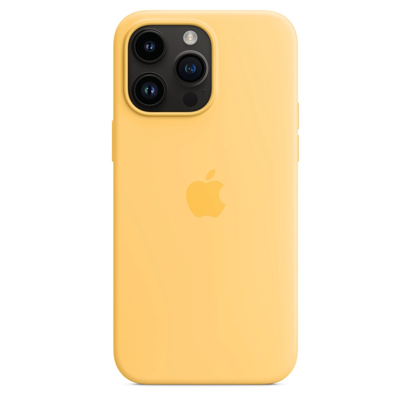 Силиконовый чехол Apple для iPhone 14 Pro Max жёлтого цвета