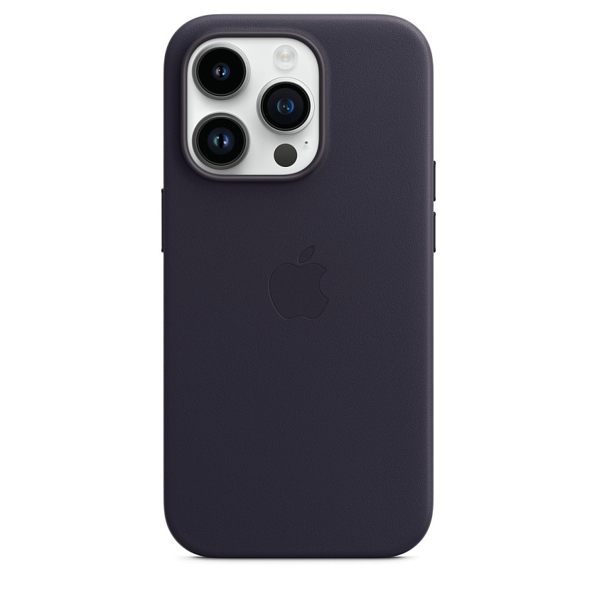 Кожаный чехол Apple для iPhone 14 Pro Max тёмно-фиолетового цвета