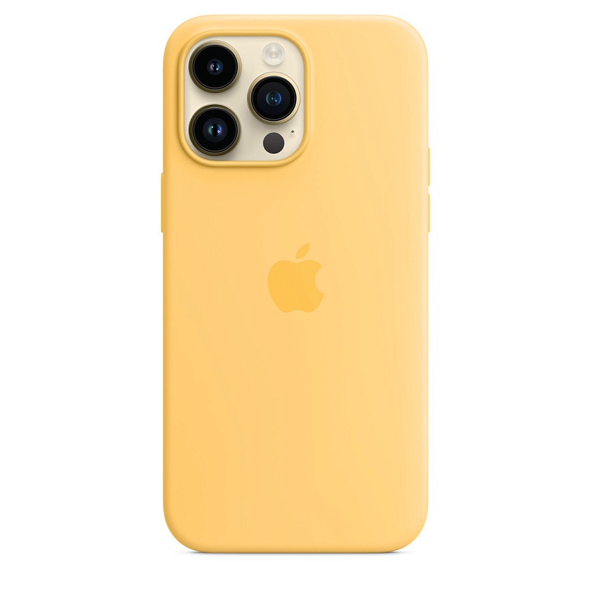 Силиконовый чехол Apple для iPhone 14 Pro Max жёлтого цвета