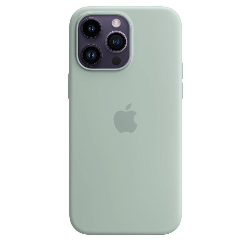 Силиконовый чехол Apple для iPhone 14 Pro Max зелёного цвета