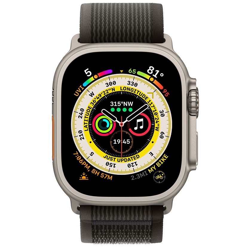 Apple Watch Ultra 49 мм c чёрным нейлоновым браслетом