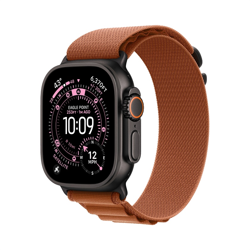 Apple Watch Ultra 3 Black Titanium c ремешком Alpine террактового цвета