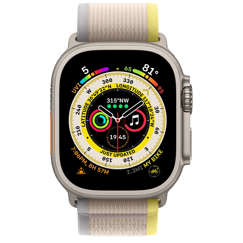 Apple Watch Ultra 49 мм c бежевым нейлоновым браслетом